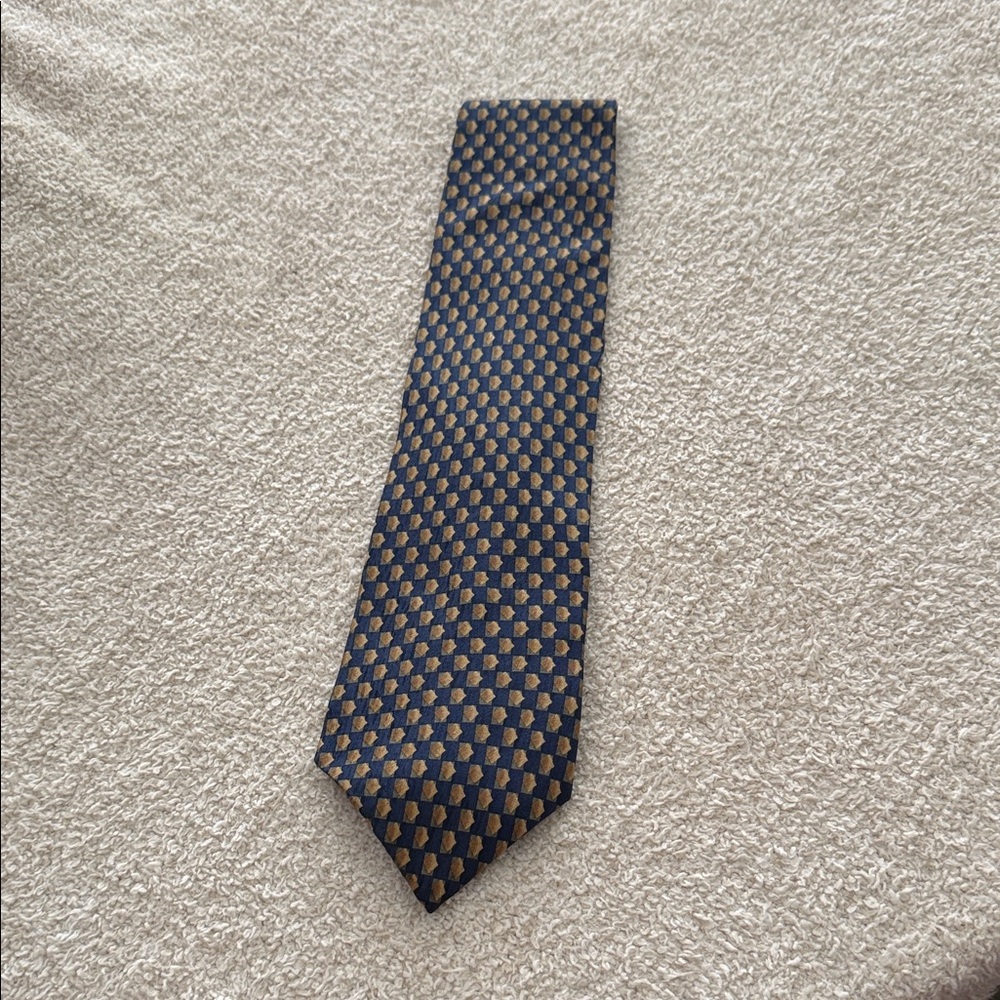 Elegant Blue and Gold Men's Tie